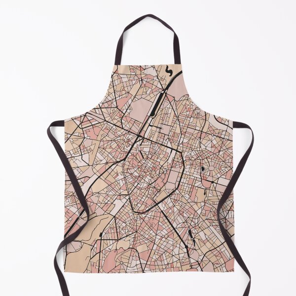 Item preview, Brussels Map Pattern in Soft Pink Pastels designed and sold by PatternMaps.