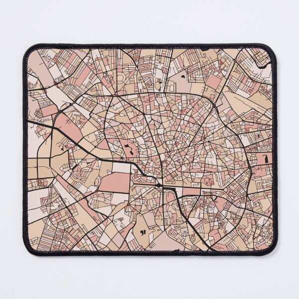 Item preview, Bucharest Map Pattern in Soft Pink Pastels designed and sold by PatternMaps.