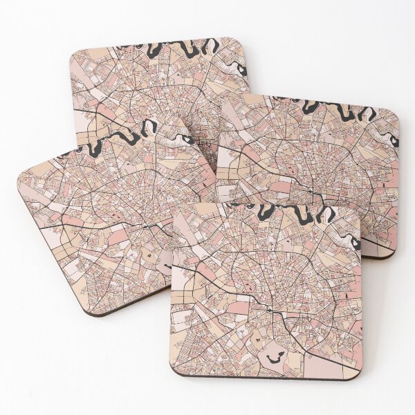 Item preview, Bucharest Map Pattern in Soft Pink Pastels designed and sold by PatternMaps.