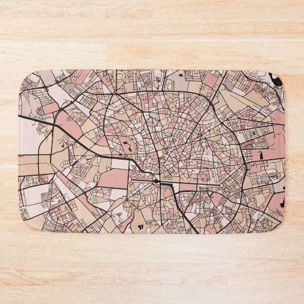 Item preview, Bucharest Map Pattern in Soft Pink Pastels designed and sold by PatternMaps.