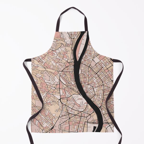 Item preview, Budapest Map Pattern in Soft Pink Pastels designed and sold by PatternMaps.