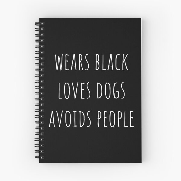 Item preview, wears black loves dogs avoids people (in white) designed and sold by EmeraldeaArt.