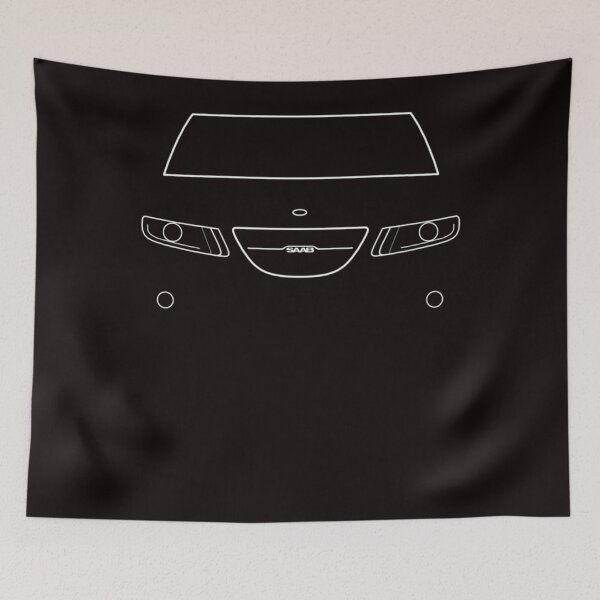Item preview, Saab 9-5  car white outline graphic designed and sold by KELLYROSEBAU.