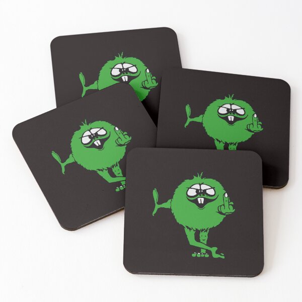 Item preview, Green Guy flips bird - 70s retro designed and sold by KELLYROSEBAU.