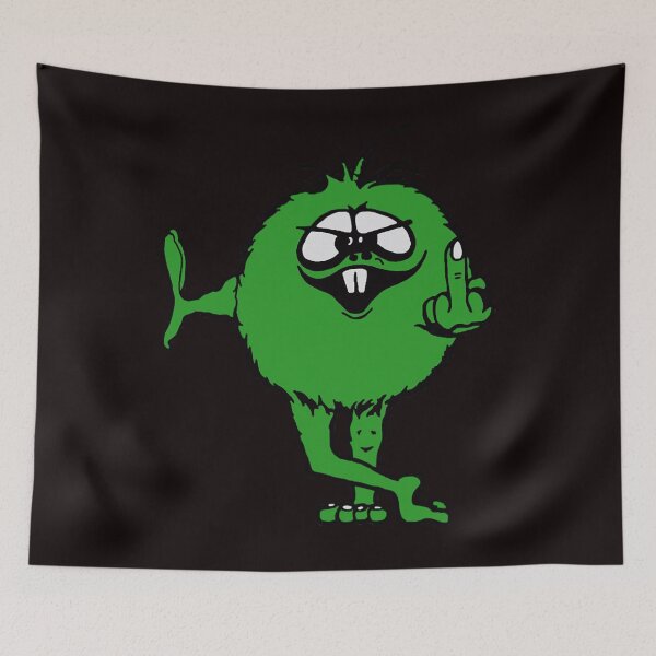 Item preview, Green Guy flips bird - 70s retro designed and sold by KELLYROSEBAU.
