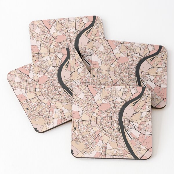 Item preview, Cologne Map Pattern in Soft Pink Pastels designed and sold by PatternMaps.