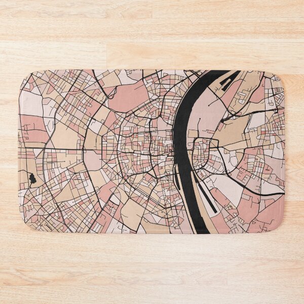 Item preview, Cologne Map Pattern in Soft Pink Pastels designed and sold by PatternMaps.