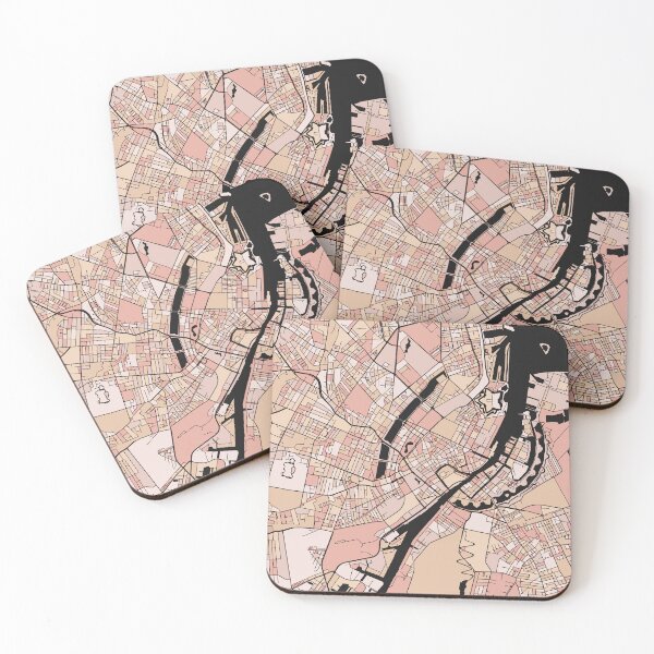 Item preview, Copenhagen Map Pattern in Soft Pink Pastels designed and sold by PatternMaps.