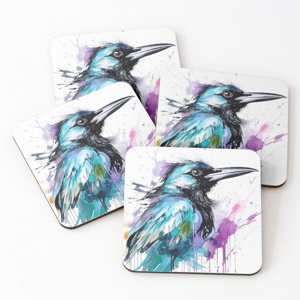 Item preview, butcherbird, colorful bird illustration designed and sold by Niktarka.