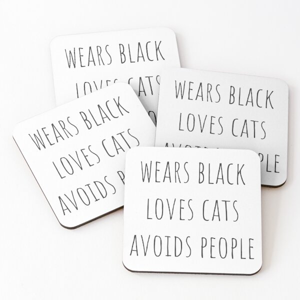 Item preview, wears black loves cats avoids people designed and sold by EmeraldeaArt.