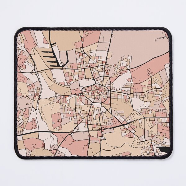 Item preview, Dortmund Map Pattern in Soft Pink Pastels designed and sold by PatternMaps.