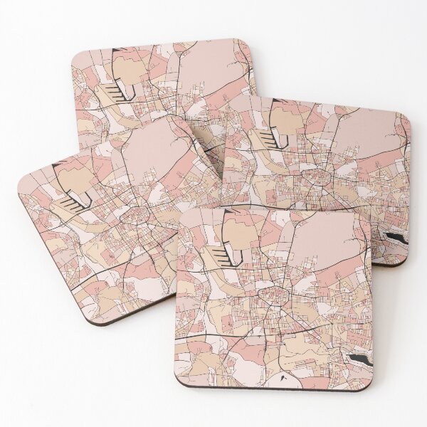 Item preview, Dortmund Map Pattern in Soft Pink Pastels designed and sold by PatternMaps.