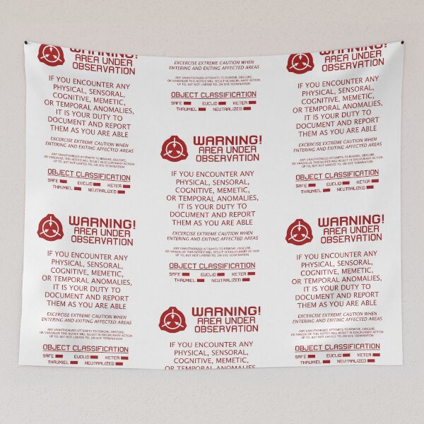 Item preview, SCP Foundation Red Warning Sign - White Background designed and sold by ToadKingStudios.