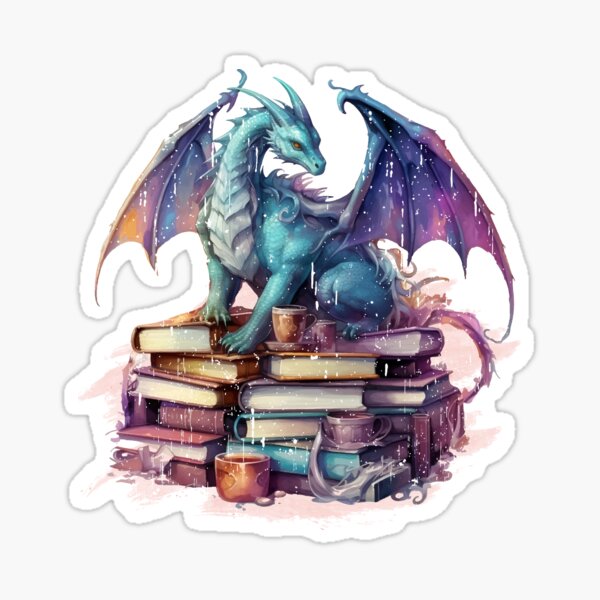 Artikel-Vorschau von  Drachen und Bücher, designt und verkauft von PrettyPittie Shop.