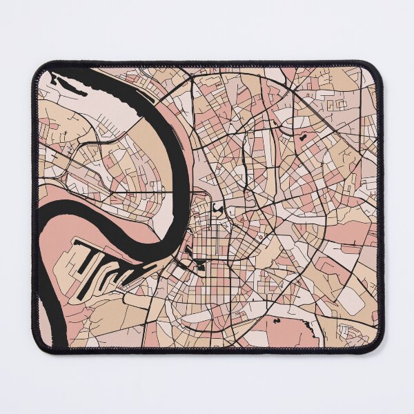 Item preview, Dusseldorf Map Pattern in Soft Pink Pastels designed and sold by PatternMaps.
