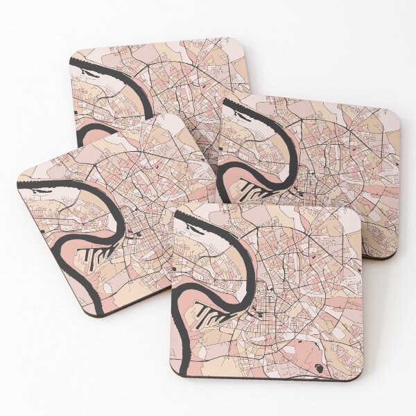Item preview, Dusseldorf Map Pattern in Soft Pink Pastels designed and sold by PatternMaps.