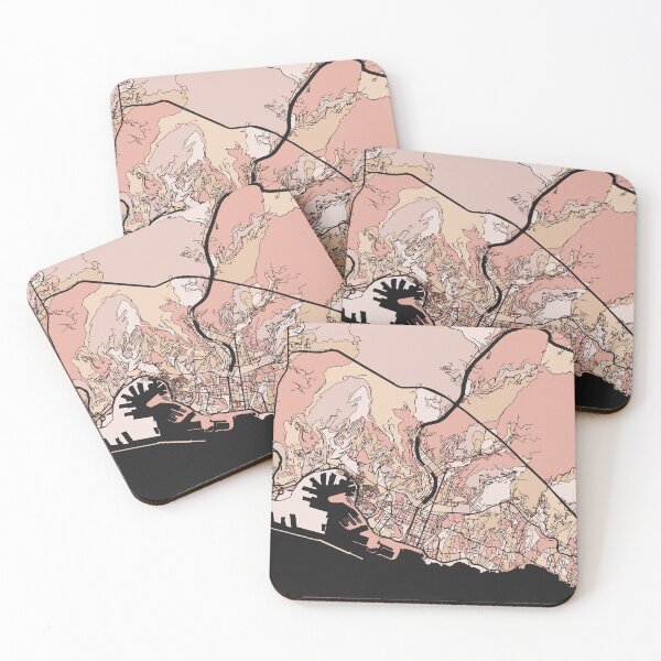 Item preview, Genoa Map Pattern in Soft Pink Pastels designed and sold by PatternMaps.