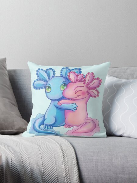 Vista previa del artículo con la obra «Kawaii Axolotl Love Birds Rosa y Azul», diseñado y vendido por Levana-Jane.