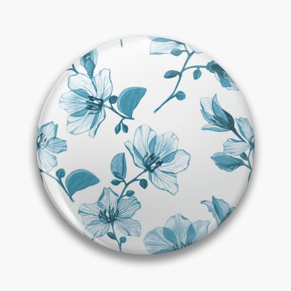 Item preview, Transparent tropical Bauhinia watercolor flowers. Translucent Orchid tree branches. Exotic blue Magnolia flower. Xray flowers designed and sold by likapix.