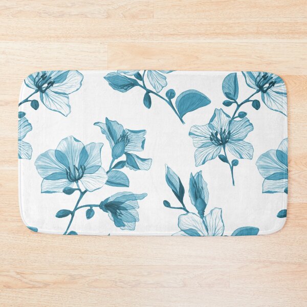 Item preview, Transparent tropical Bauhinia watercolor flowers. Translucent Orchid tree branches. Exotic blue Magnolia flower. Xray flowers designed and sold by likapix.