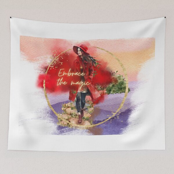 Item preview, Modern Autumn Witch - Watercolor Graphic Design designed and sold by Lunardreams54.