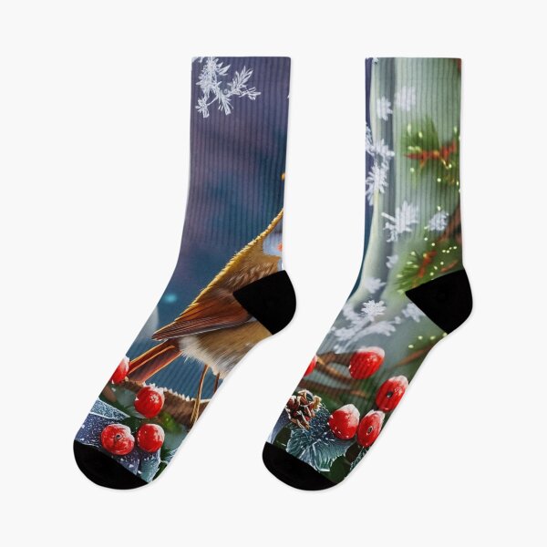 Item preview, Cautivante escena navideña: Robin Redbreast en Winter Wonderland designed and sold by The Digital Compass.