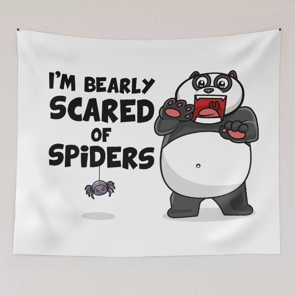 Item preview, Bearly scared of spiders (on light colors) designed and sold by messy-nessie.