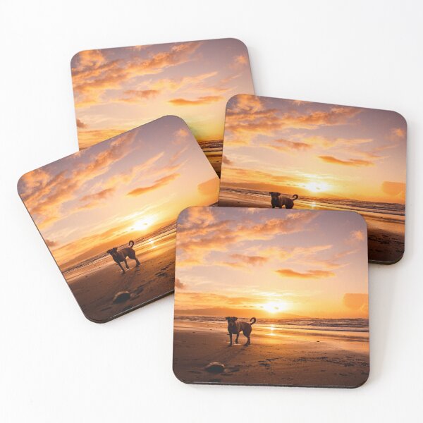 Item preview, Beach sunset, dog silhouette, amazing landscape, nature photography. designed and sold by AylaHarbich.