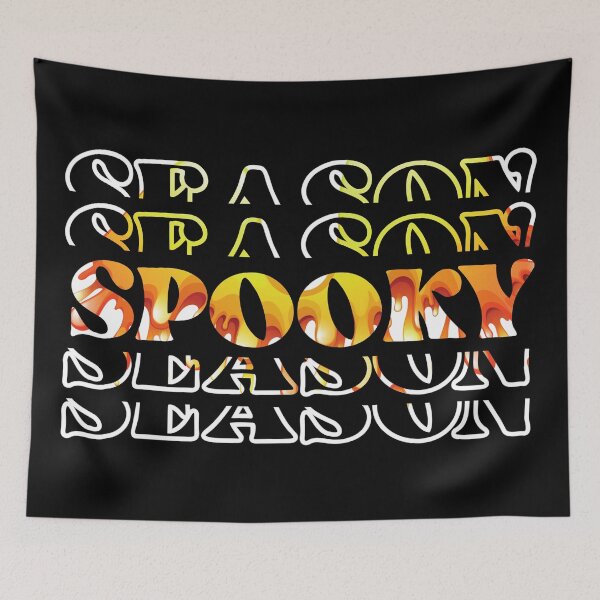 Item preview, Spooky Season Texts With Scary Orange Halloween Background designed and sold by my-green-gecko.