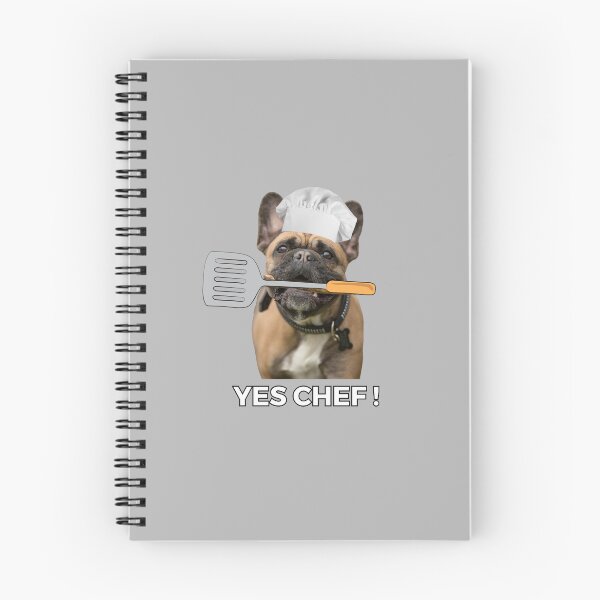 Item preview, French Bulldog cook, wearing chef hat say yes chef designed and sold by Kissudesign.