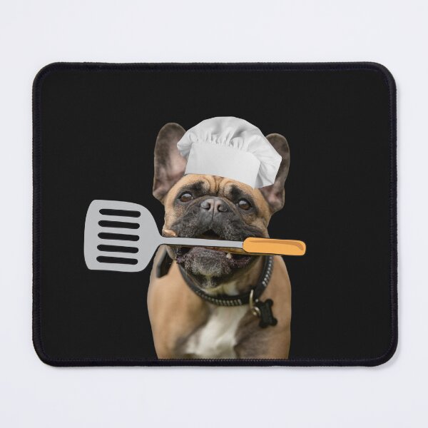 Item preview, French Bulldog cook, wearing chef hat say yes chef designed and sold by Kissudesign.
