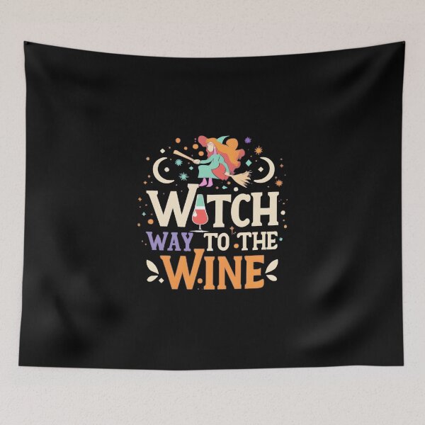 Item preview, Witch Way To The Wine Funny Halloween designed and sold by GalaxyGraffiti.