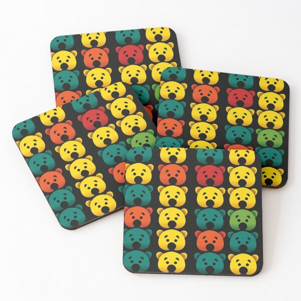 Item preview, Colorful fantasy pattern blue red green turquoise yellow black ornaments teddy bears designed and sold by G-M-Designs.
