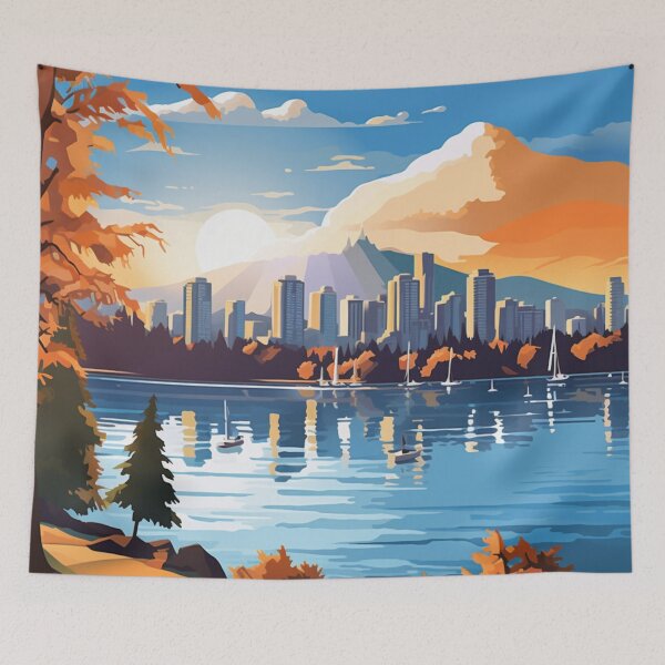 Item preview, A Pop Art Travel Print of Stanley Park in Vancouver - Canada  designed and sold by StudioRedKoala.