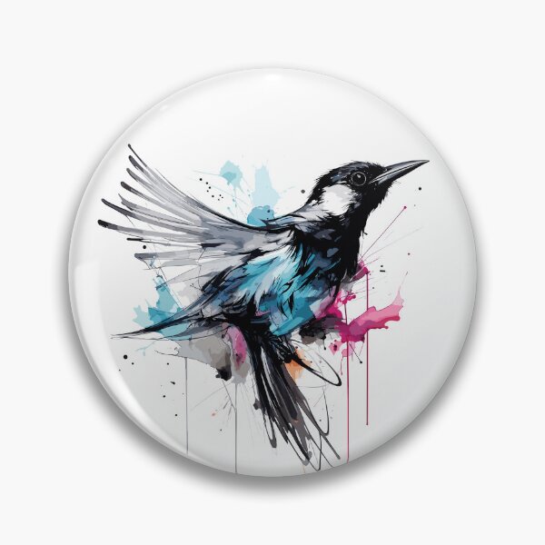 Item preview, butcherbird, colorful bird illustration designed and sold by Niktarka.