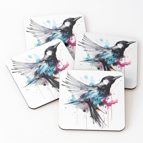 Item preview, butcherbird, colorful bird illustration designed and sold by Niktarka.