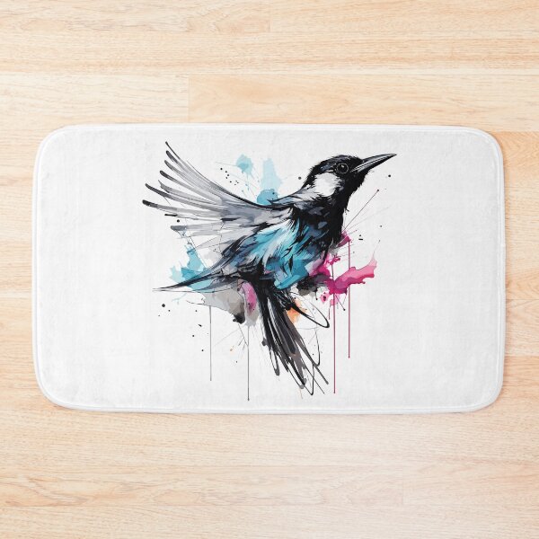 Item preview, butcherbird, colorful bird illustration designed and sold by Niktarka.