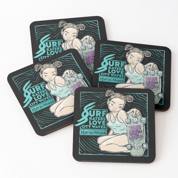 Item preview, Surf skaters love city waves designed and sold by motylanoga.