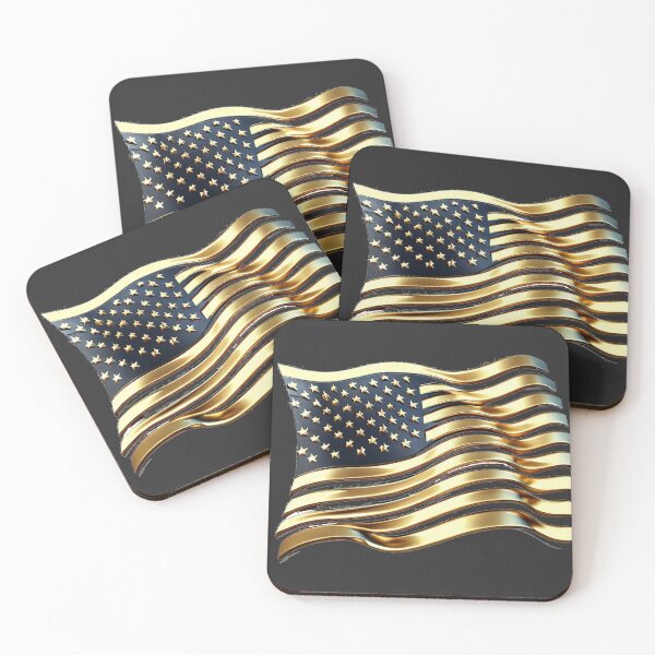 Item preview,  Golden flag of the United States designed and sold by KICIART.