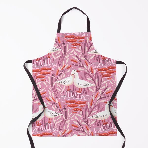 Item preview, pink and orange dreamy pair of seagulls in the lake - collection "Lake life" designed and sold by RenattaZare.