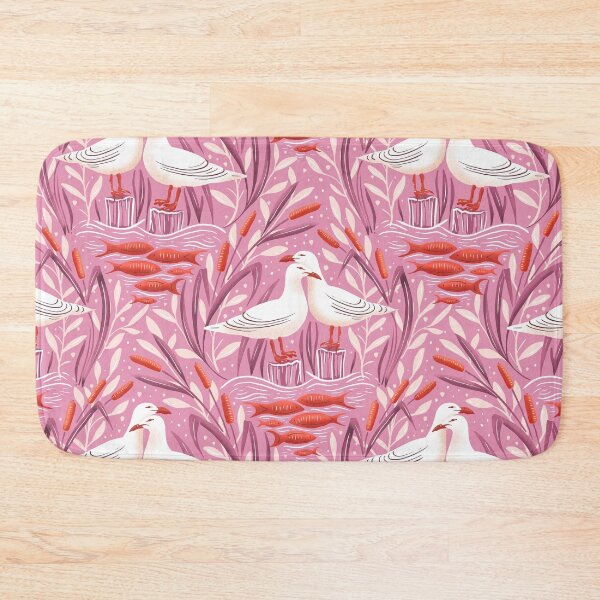 Item preview, pink and orange dreamy pair of seagulls in the lake - collection "Lake life" designed and sold by RenattaZare.