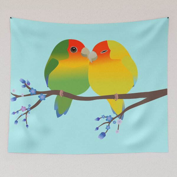 Item preview, Two cute egg shaped peach faced lovebirds designed and sold by Bwiselizzy.