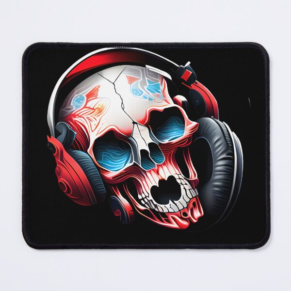 Item preview, SKULL IN HEADPHONES BLUE RED 1  designed and sold by justyna-s28.