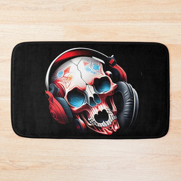 Item preview, SKULL IN HEADPHONES BLUE RED 1  designed and sold by justyna-s28.