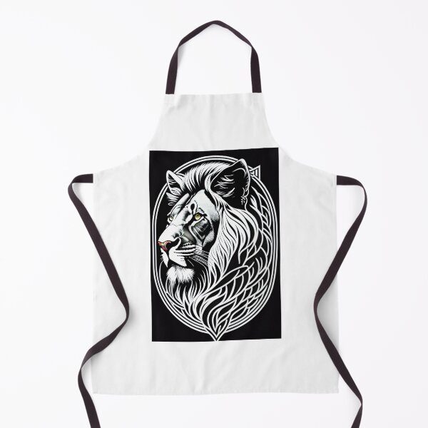 Item preview, lion head and only facing front, glaring, black and white, designed and sold by SHIVSHANKAR SHIVSHANKAR.