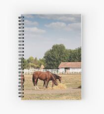 Pferde in Corral Farm Szene Spiralblock