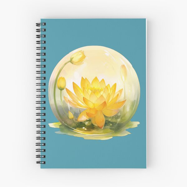 Item preview, Yellow Lotus Flower of the Third Chakra - Watercolor Painting in Transparent Glass Ball designed and sold by TetianaArt.