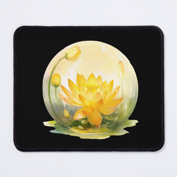 Item preview, Yellow Lotus Flower of the Third Chakra - Watercolor Painting in Transparent Glass Ball designed and sold by TetianaArt.