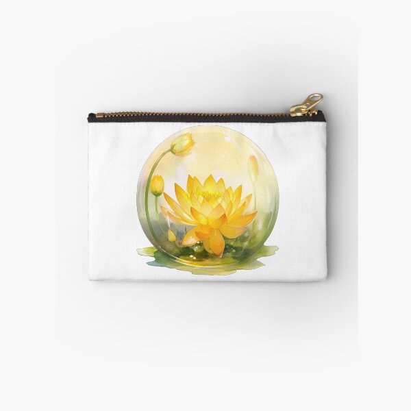 Item preview, Yellow Lotus Flower of the Third Chakra - Watercolor Painting in Transparent Glass Ball designed and sold by TetianaArt.