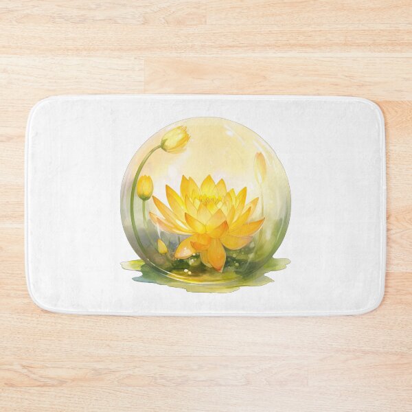 Item preview, Yellow Lotus Flower of the Third Chakra - Watercolor Painting in Transparent Glass Ball designed and sold by TetianaArt.